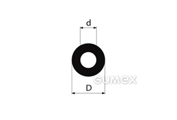 Rundes Gummiprofil, 6mm, Loch 4mm, 70°ShA, EPDM, -40°C/+100°C, schwarz, 